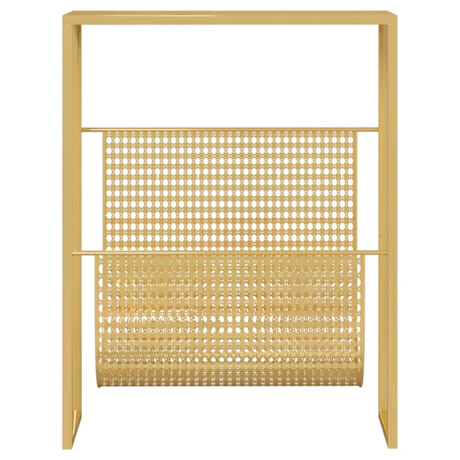 vidaXL Stojak na gazety, złoty, 35x15x45 cm, stal