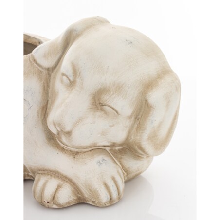 Osłonka ceramiczna 12x22x12,5 cm PIESEK mały szary