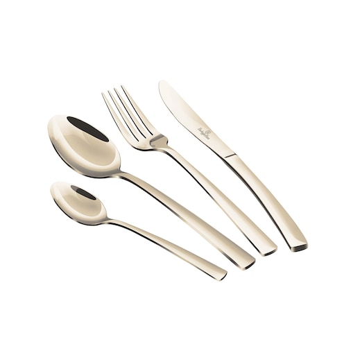 Komplet sztućców 24-ele dla 6 osób błyszczące szampańskie sztućce BERLINGER HAUS