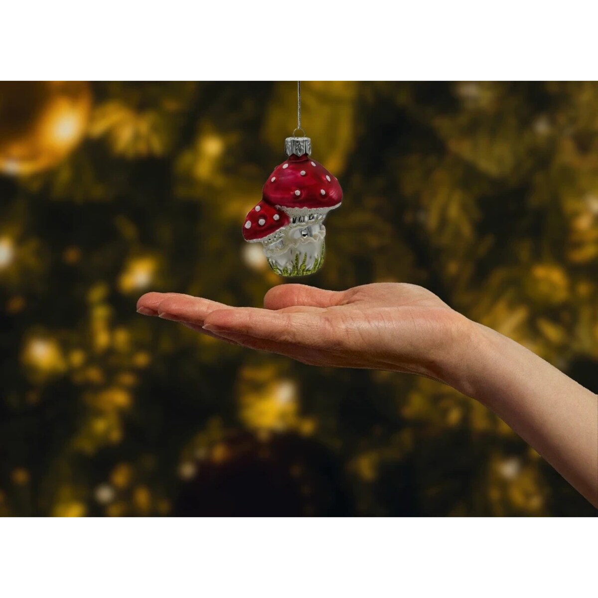 Bombka choinkowa: Muchomorki w trawie