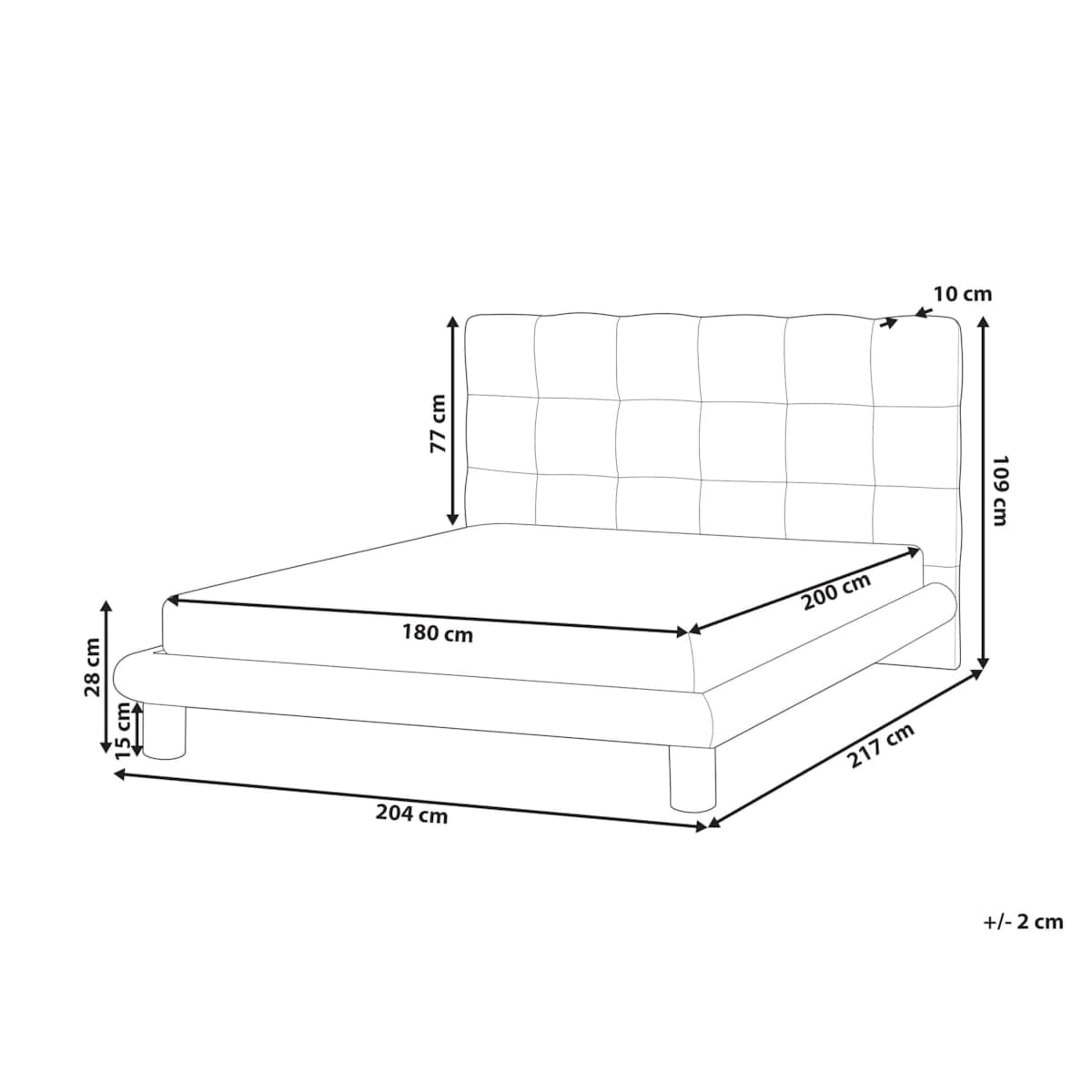 Łóżko Boucle CRESSAT 180 x 200 cm Złamana biel