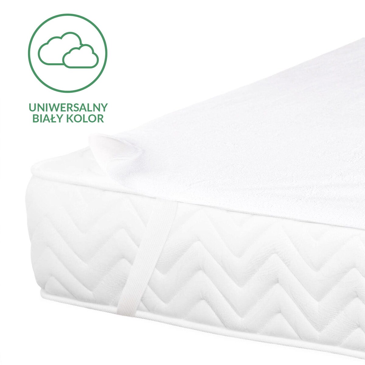 Ochraniacz na materac wodoodporny, rozmiar 70x140 Damson kolor biały