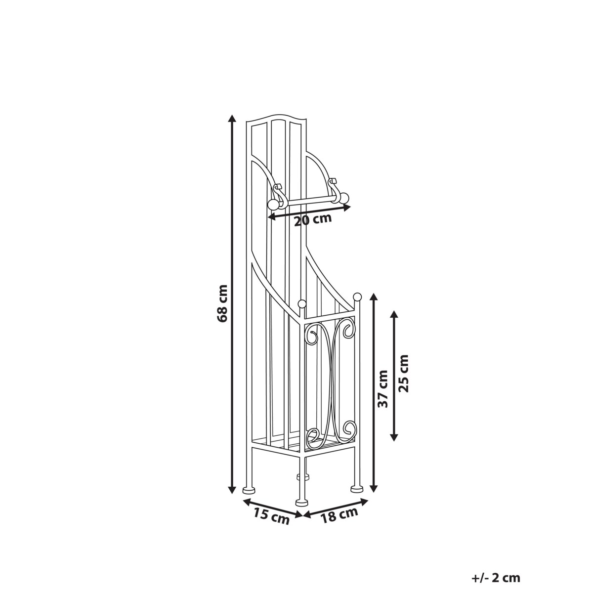 Metalowy stojak na papier toaletowy biały BRISA