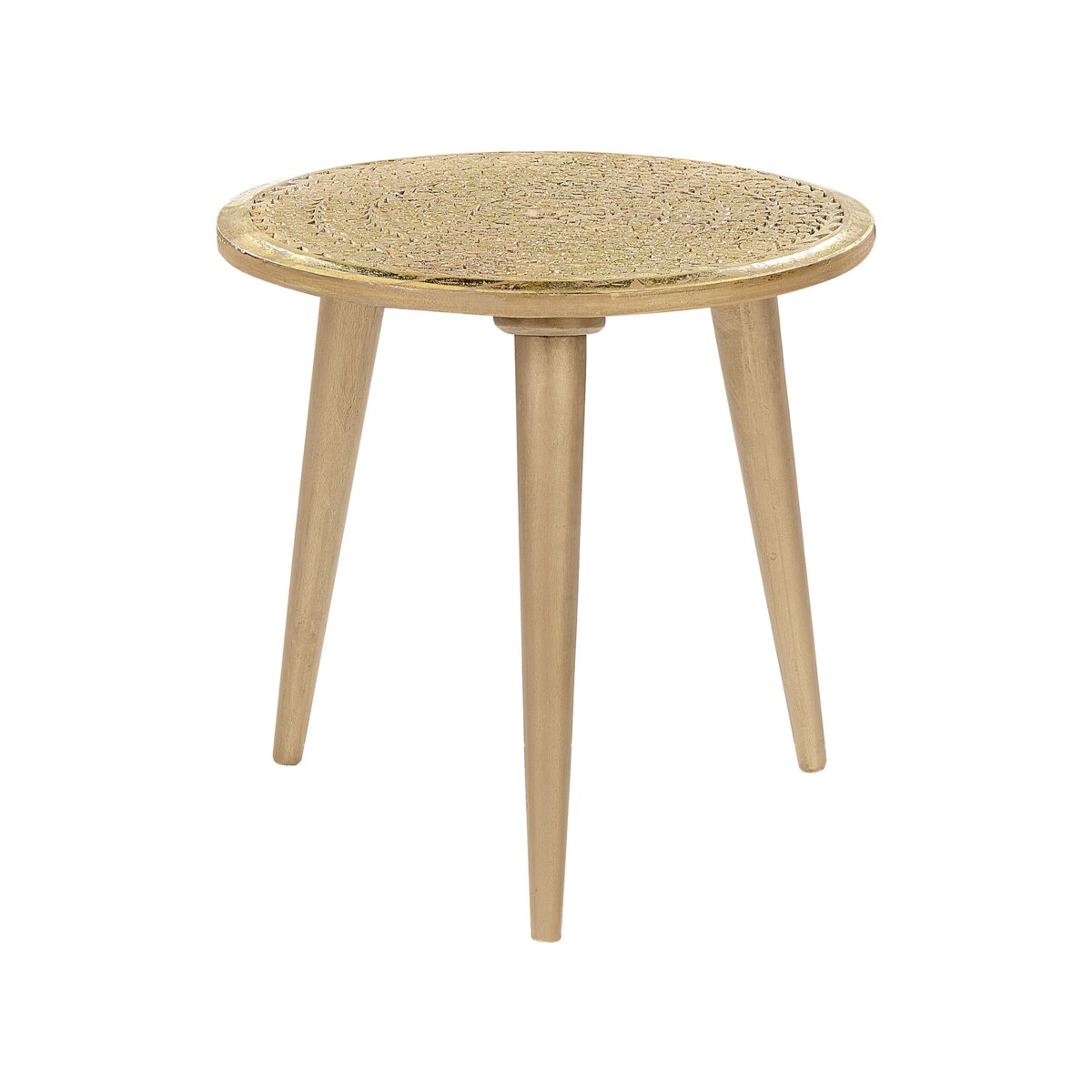 Zestaw 2 stolików pomocniczych drewno mango złoty NARRA