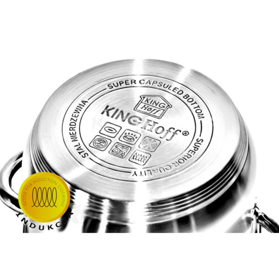 Zestaw garnków stalowych na indukcję 6 ele. 2.9/3.9/6.6L garnki KINGHOFF Silver