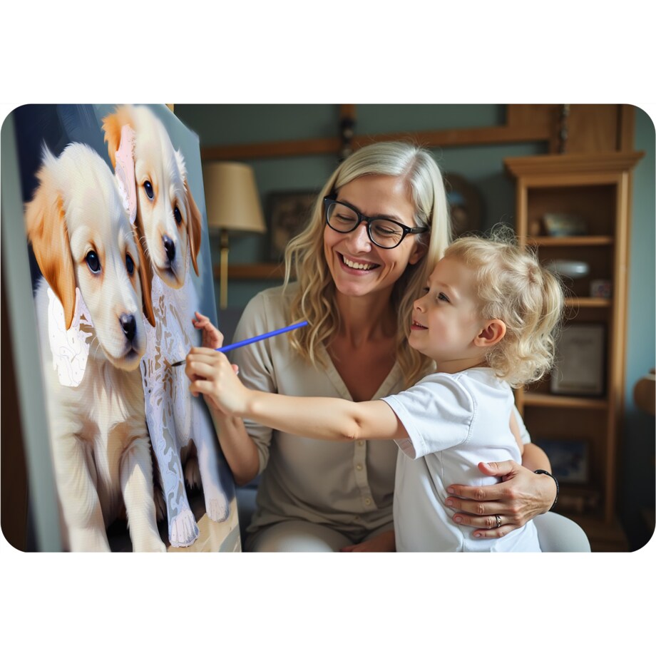 Malowanie po numerach obraz z ramą 40x50 Pieski Massido