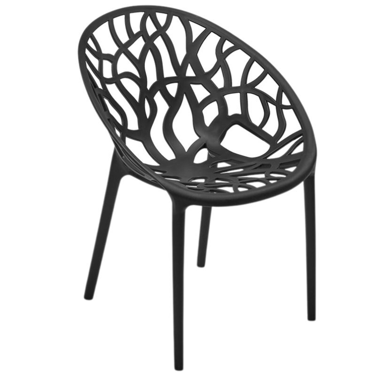 Krzesło plastikowe ażurowe nowoczesne czarne ogrodowe na balkon