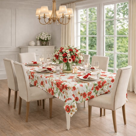 Obrus z motywem maków Poppy – 130 × 250 cm