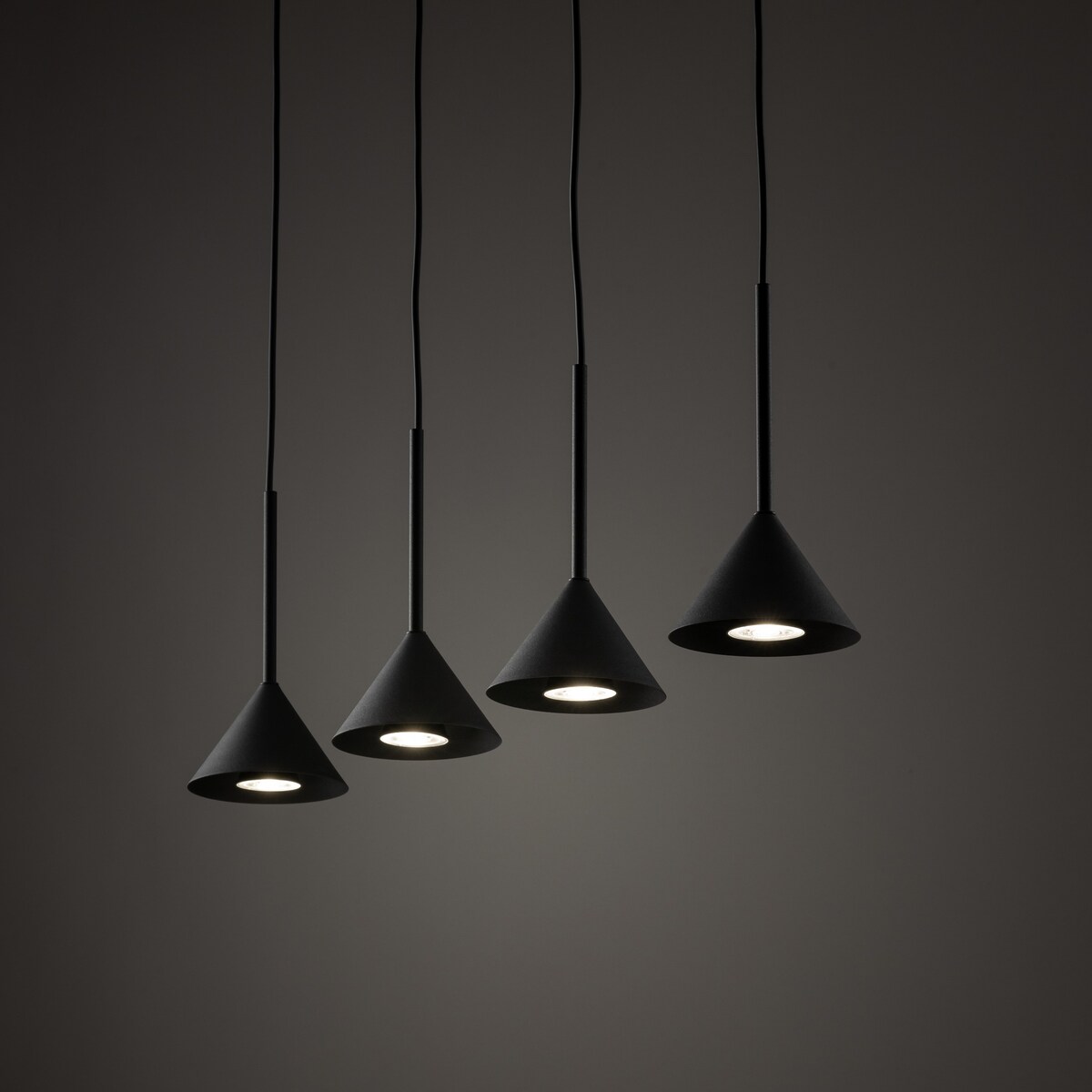 Lampa wisząca TK Lighting CONO BLACK MINI 10305 czarna 4xGU10 regulowana wysokość nowoczesna do kuchni i salonu