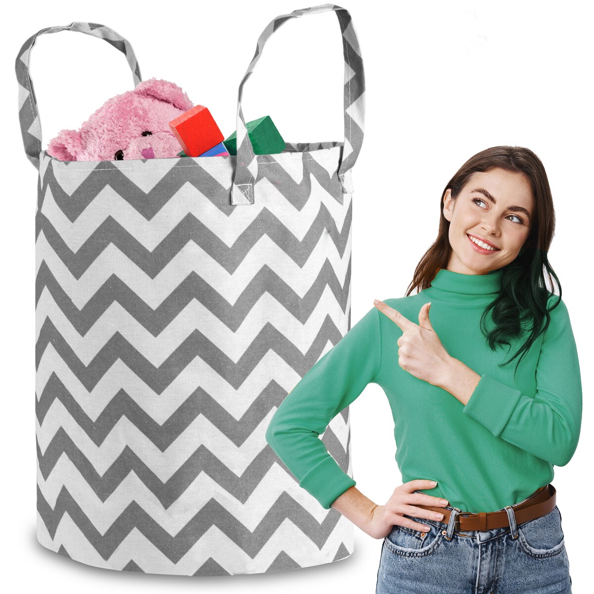 Pojemnik na zabawki akcesoria torba kosz duży pojemny mocny Nukido