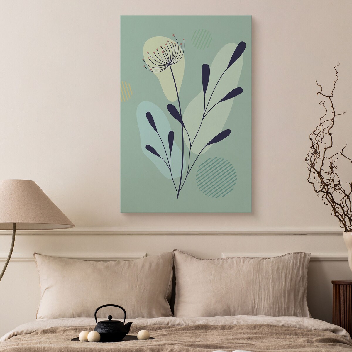 Obraz Do Salonu Kwiaty Liście Natura Styl Boho 80x120cm