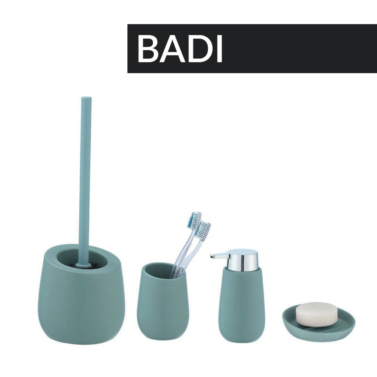 Kubek ceramiczny na szczoteczki BADI, WENKO, kolor niebieski