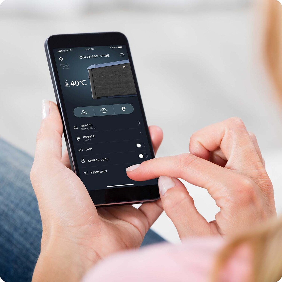 Basen z hydromasażem mSpa Sapphire 6 os. SPA panelowe ogrodowe 850l LED Wi-Fi