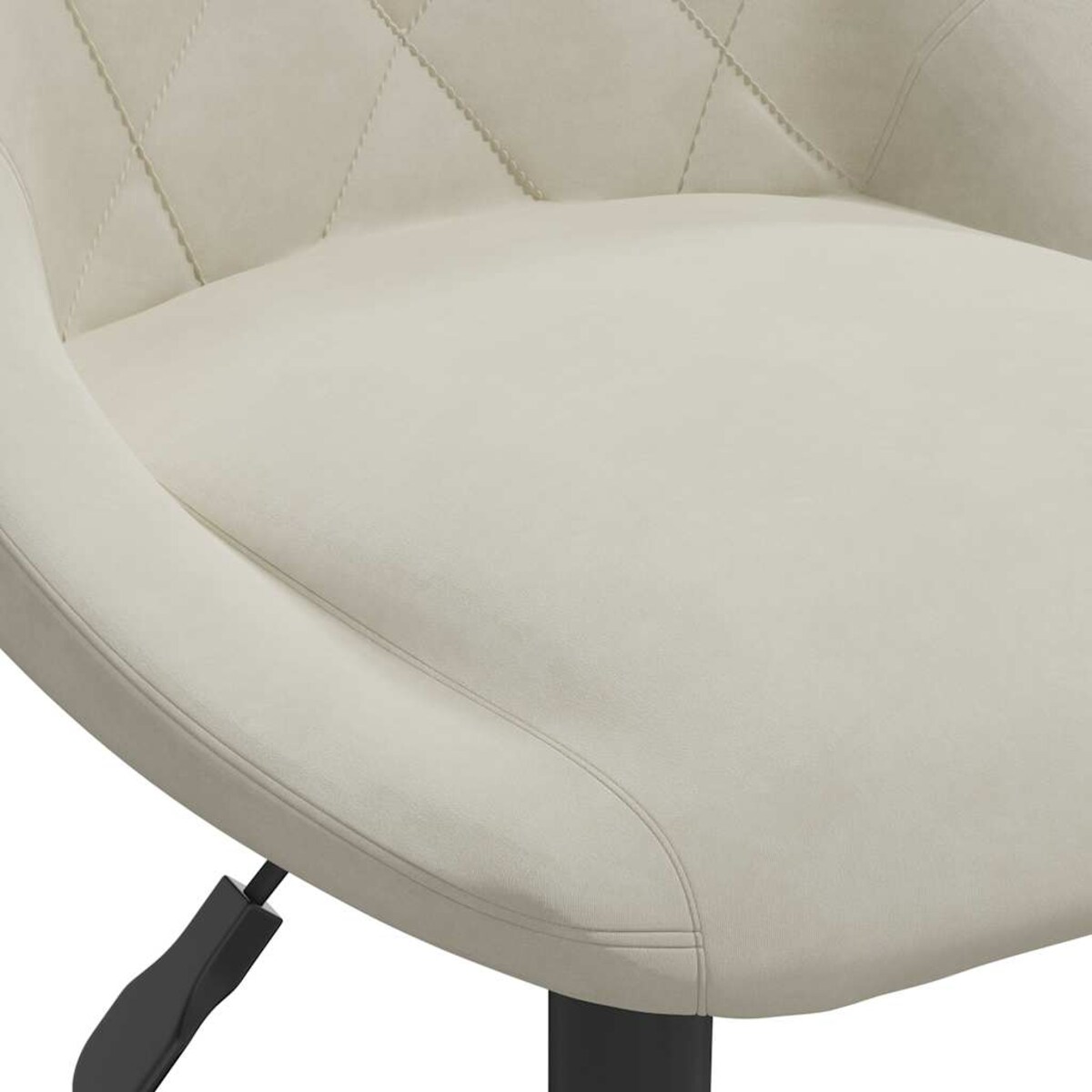 vidaXL Obrotowe krzesła stołowe, 6 szt., kremowe, obite aksamitem