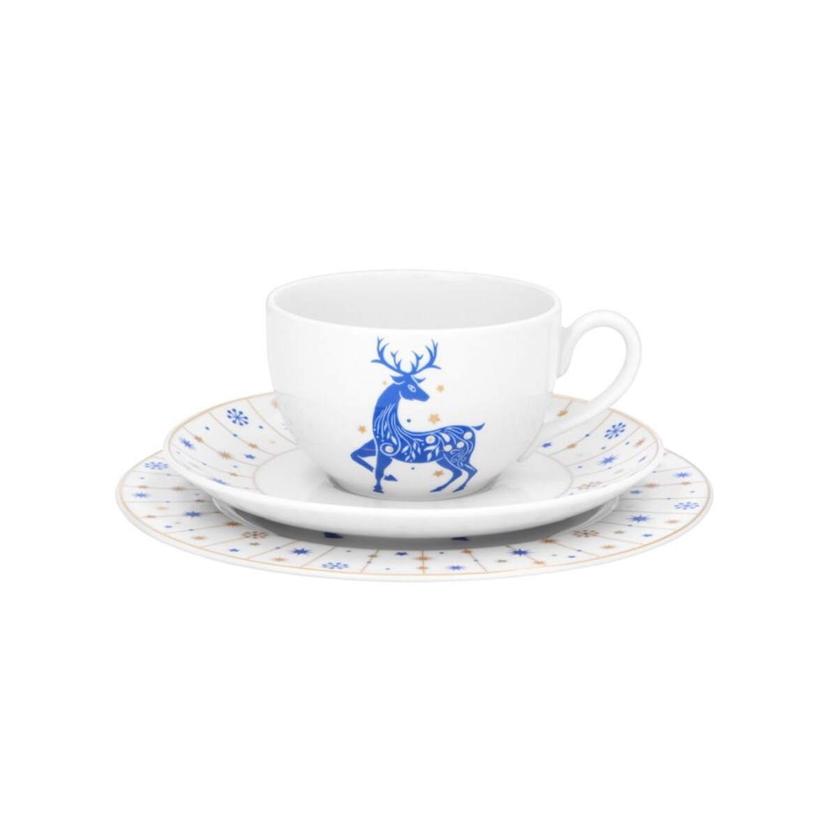 Garnitur śniadaniowy dla 1 osoby 3 el. Yvonne Renifer Niebieski BN03