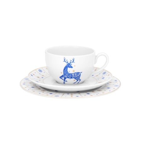 Garnitur śniadaniowy dla 1 osoby 3 el. Yvonne Renifer Niebieski BN03