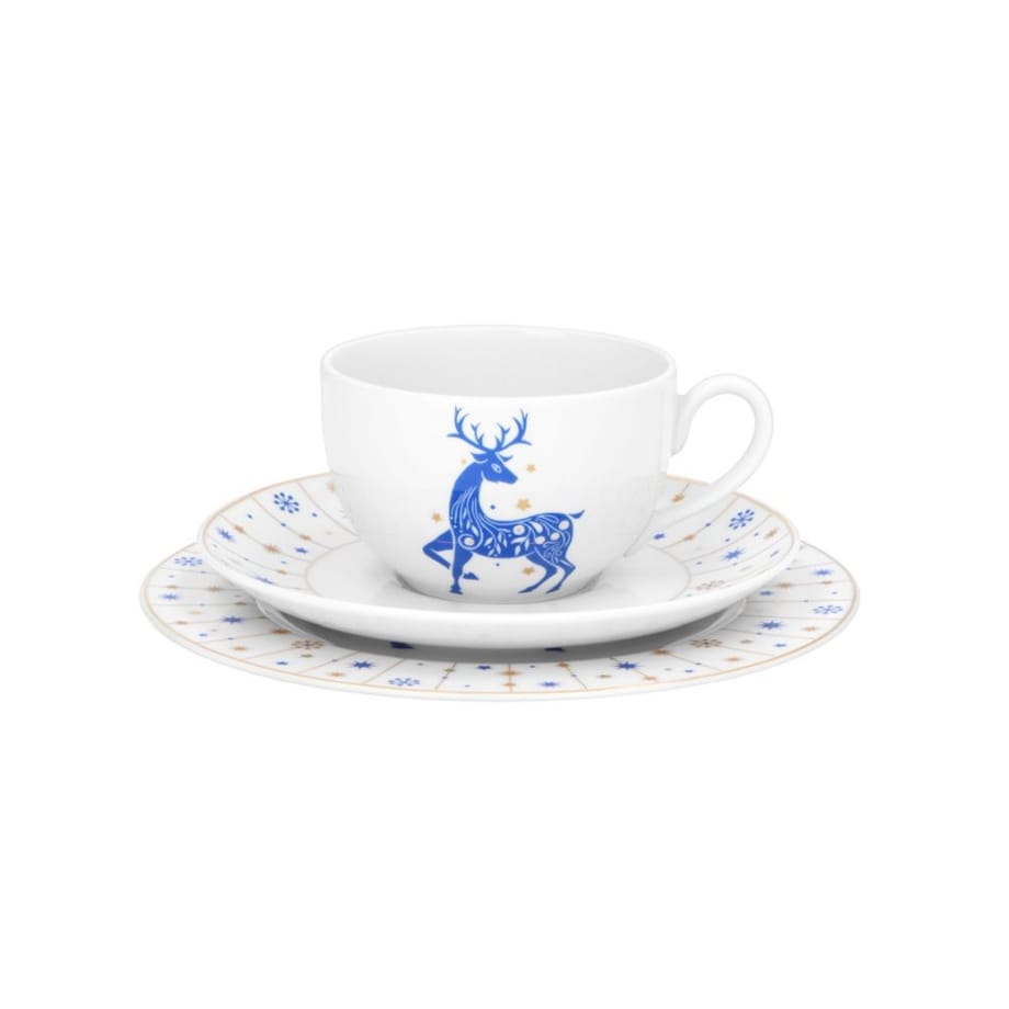 Garnitur śniadaniowy dla 1 osoby 3 el. Yvonne Renifer Niebieski BN03