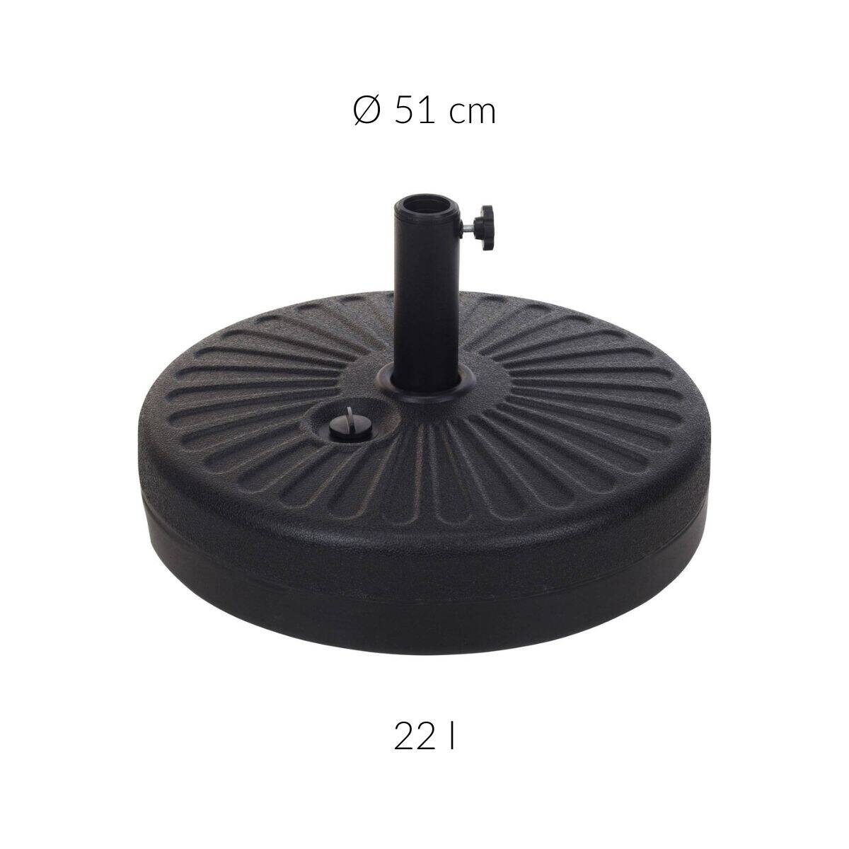 Stojak na parasol ogrodowy, Ø 51 cm, 22 L