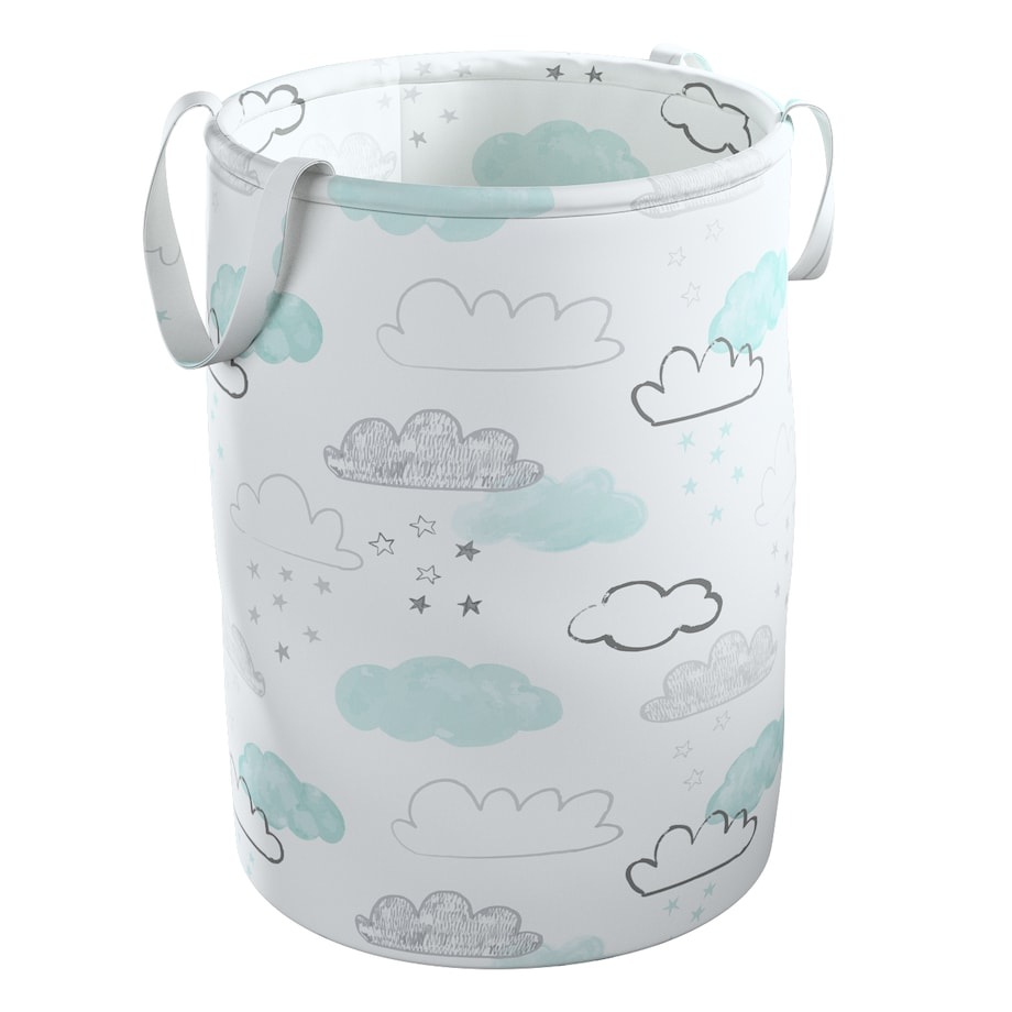 Kosz na zabawki Tobi, ecru-niebieski, 30x40cm, Magic Collection