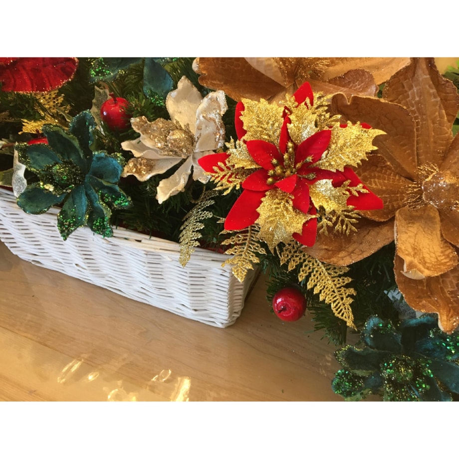 KWIAT GWIAZDA BETLEJEMSKA czerwona na stroik bukiet święta brokatowa 6szt