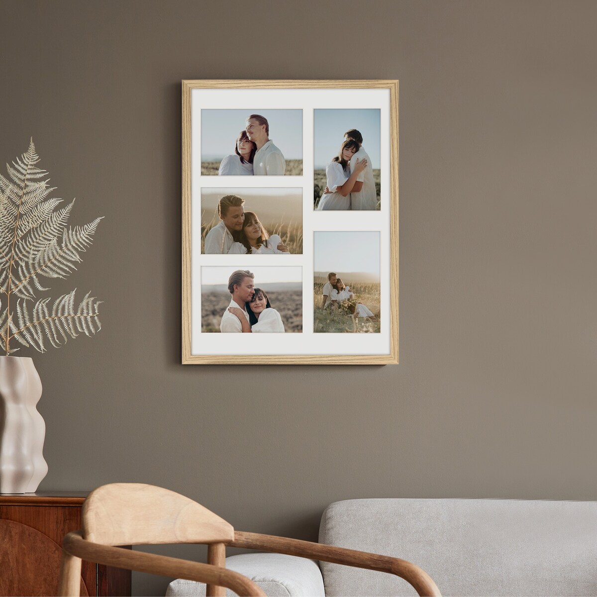 Ramka na 5 zdjęć 10x15 cm dębowa foto galeria multirama 30x40 cm FRAMAI