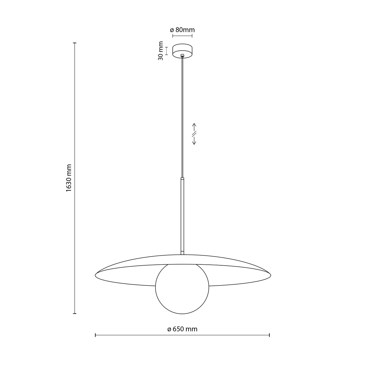 Lampa Wisząca SLATE SABIA GLASS, Beżowo-Biała, Ø65 cm, 1-Punktowa, 10910, TK Lighting