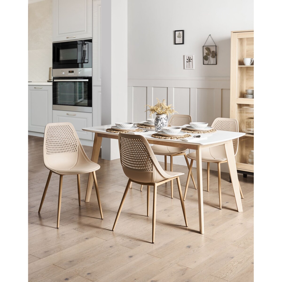 Zestaw 4 krzeseł HAZELTON Beżowy