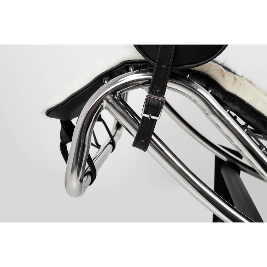 Skórzana leżanka Divano Pony KH1501100166 King Home chrom czarny biały