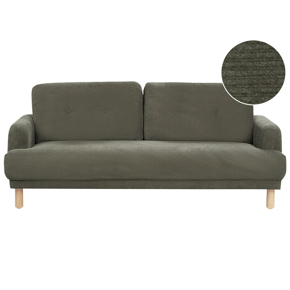 Sofa 3-osobowa sztruksowa ciemnozielona TUVE