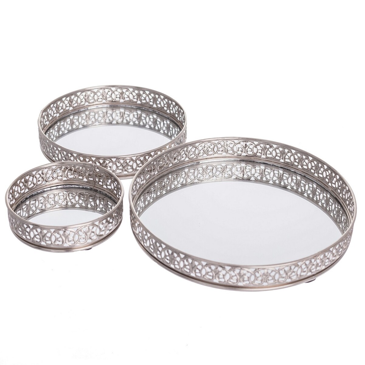 Komplet tac Judith 3szt. silver, ⌀10/15/20 x 3 cm