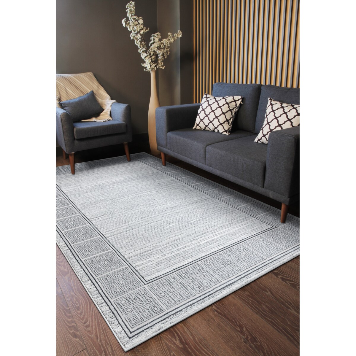 Dywan ALLURE 8783 Grecki klucz, ramka - 80x150 cm