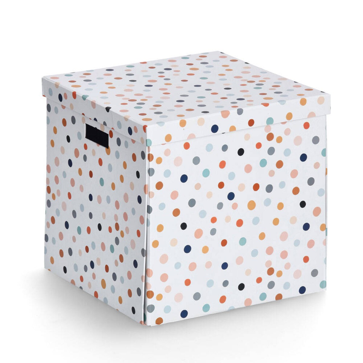 Kartonowe pudełko z pokrywą DOTS, 33,5 x 33 x 32 cm