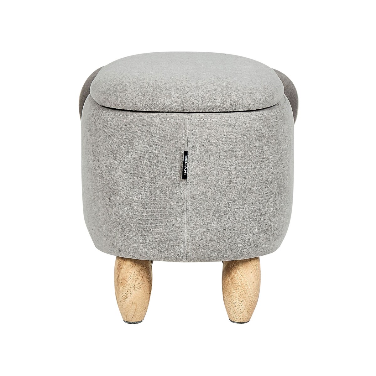 Pufa zwierzak ze schowkiem welurowa szara COALA