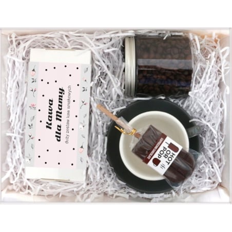 DUŻY ZESTAW PREZENTOWY UPOMINKOWY NA DZIEŃ MATKI URODZINY - FILIŻANKA ZE SPODKIEM KAWA SMAKOWA CZEKOLADOWY LIZAK - PREZENT UPOMINEK DLA MAMY TEŚCIOWEJ