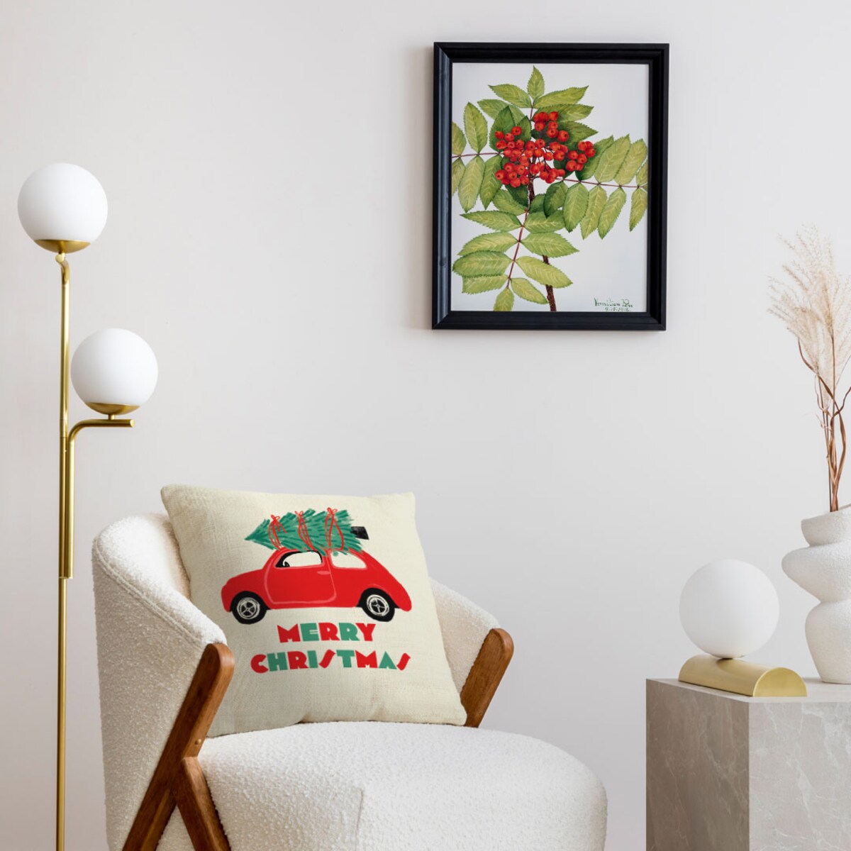 Poduszka świąteczna - Samochód Merry Christmas 45x45 cm