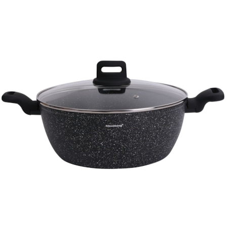 Garnek z powłoką marmurową czarny indukcja gaz 28cm 5.7L KLAUSBERG