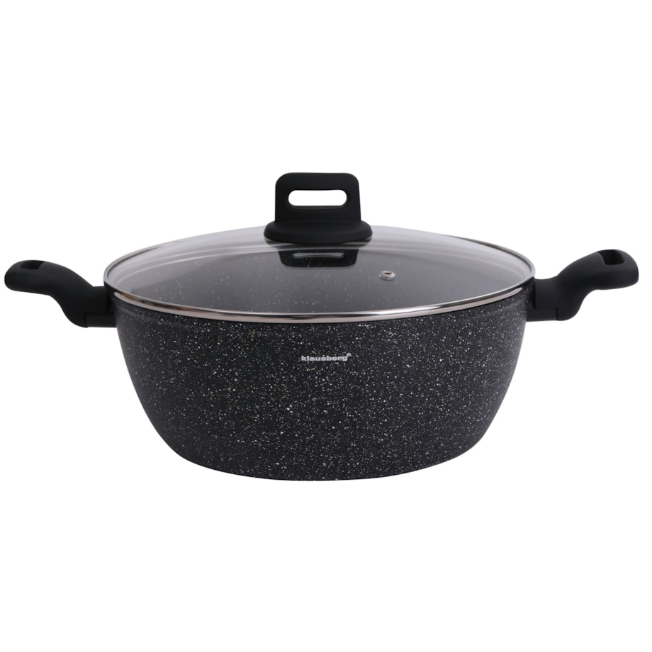 Garnek z powłoką marmurową czarny indukcja gaz 28cm 5.7L KLAUSBERG