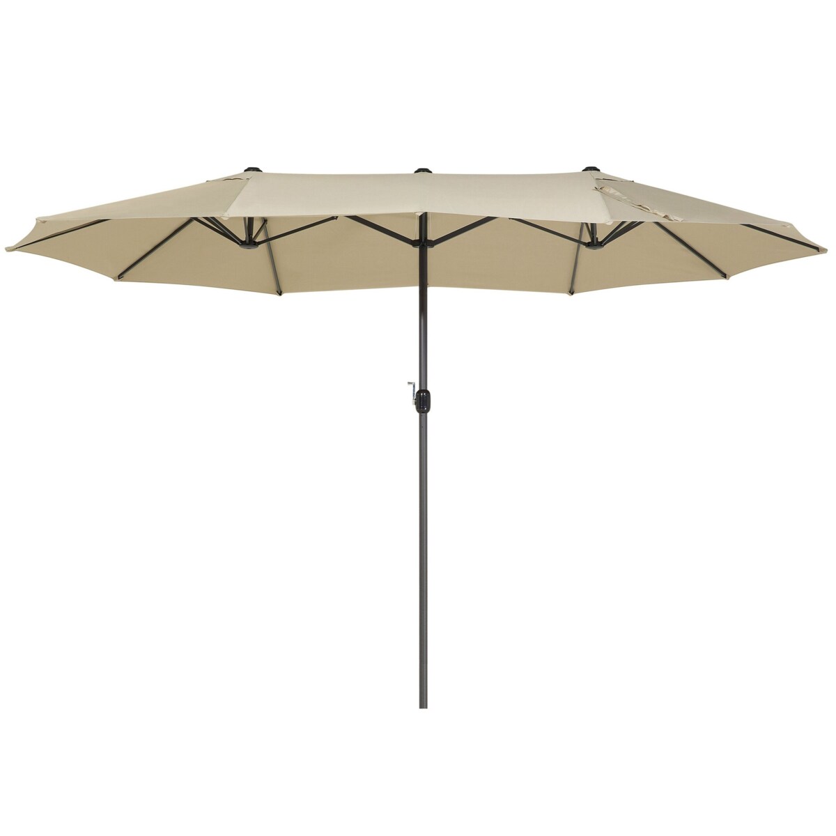 Duży parasol ogrodowy 270 x 460 cm beżowoszary SIBILLA