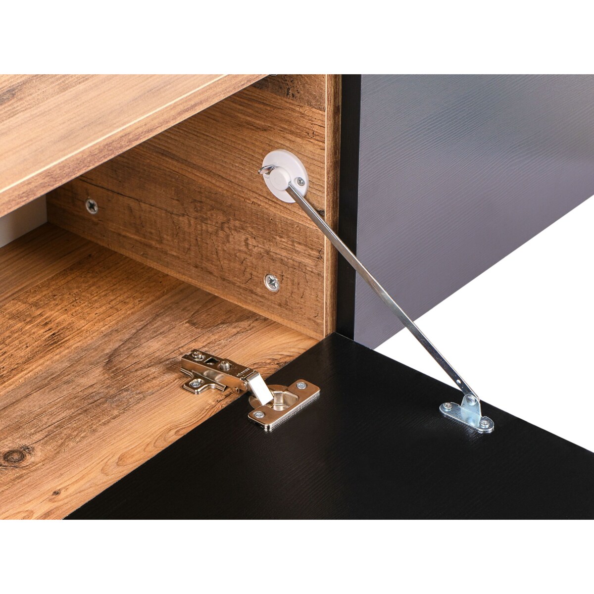 Wisząca szafka RTV GLADSTONE Brązowy/ czarny