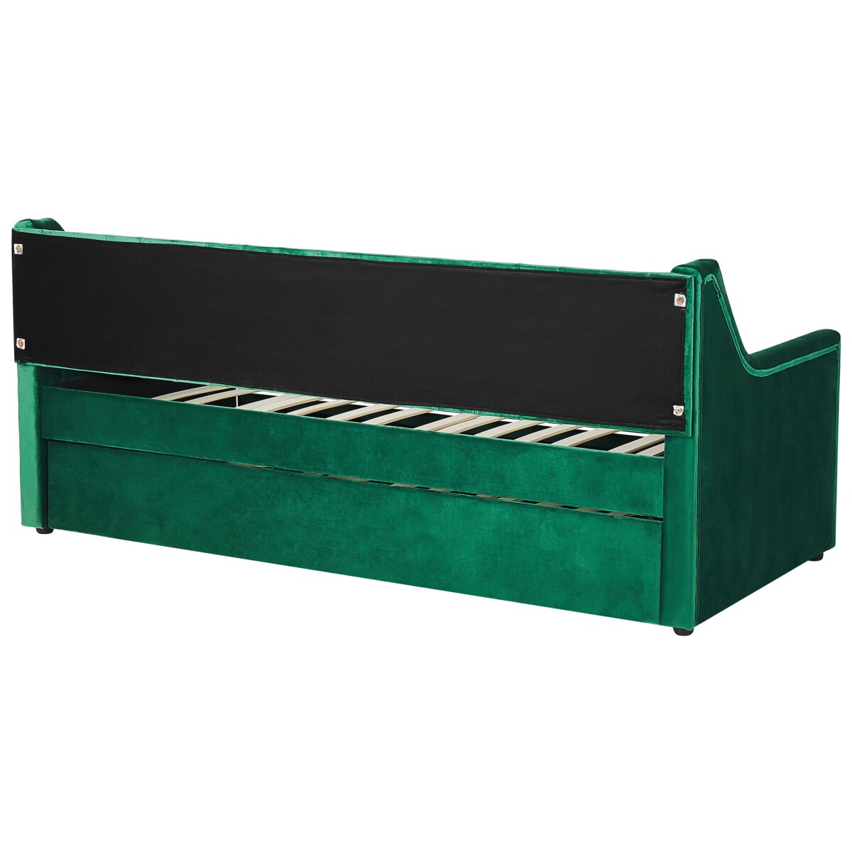 Łóżko wysuwane welurowe 90 x 200 cm zielone MONTARGIS