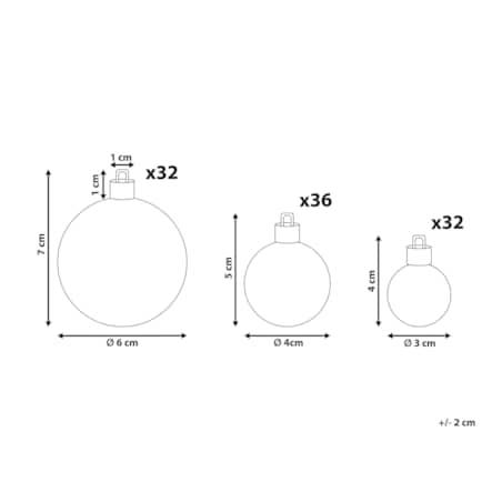 Zestaw 100 bombek VANERN Czerwony