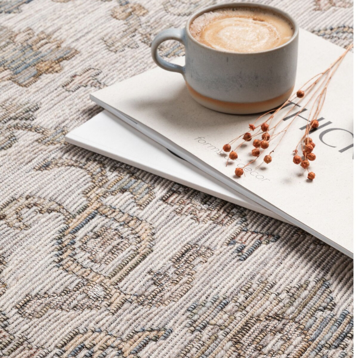 Dywan Wełniany Sahara 300x400 cm Ornament Vintage Beżowy