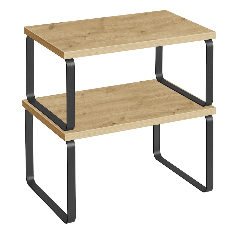 Półki Kuchenne 2 Szt w nowoczesnym stylu dąb artisan, czarny