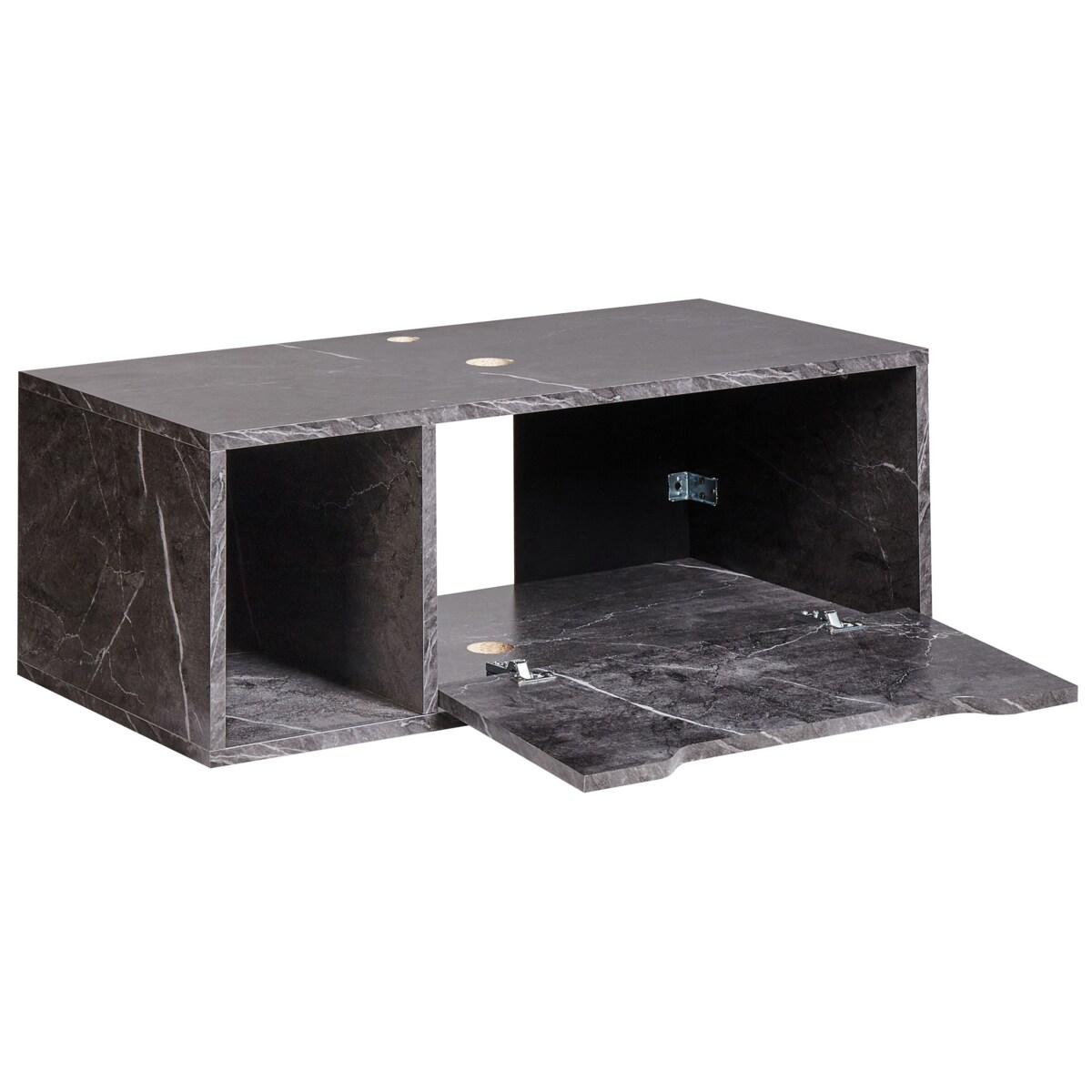 Wisząca szafka pod umywalkę CASCAVEL 80 cm Czarny marmur