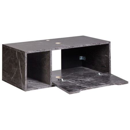 Wisząca szafka pod umywalkę CASCAVEL 80 cm Czarny marmur