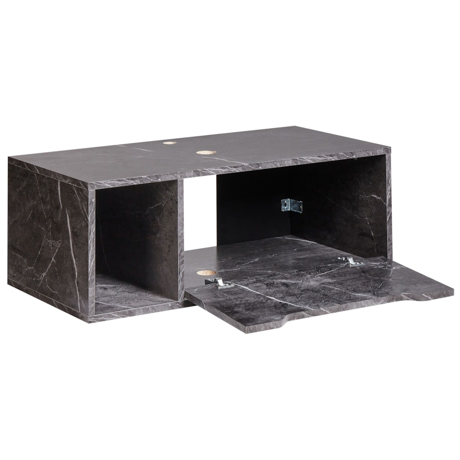 Wisząca szafka pod umywalkę CASCAVEL 80 cm Czarny marmur
