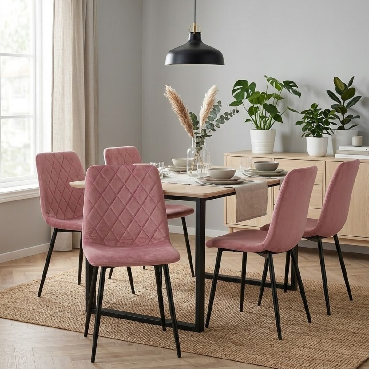 Krzesło tapicerowane pikowane wygodne nowoczesne do kuchni jadalni