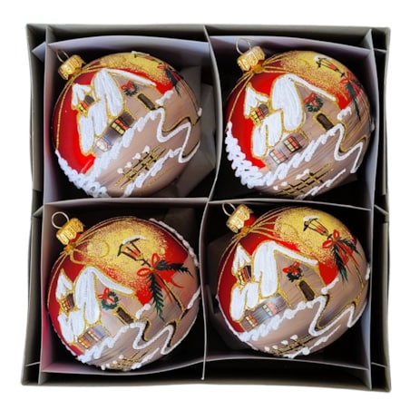 Bombka szklana 4 szt. IGLESIA Ø 120 mm