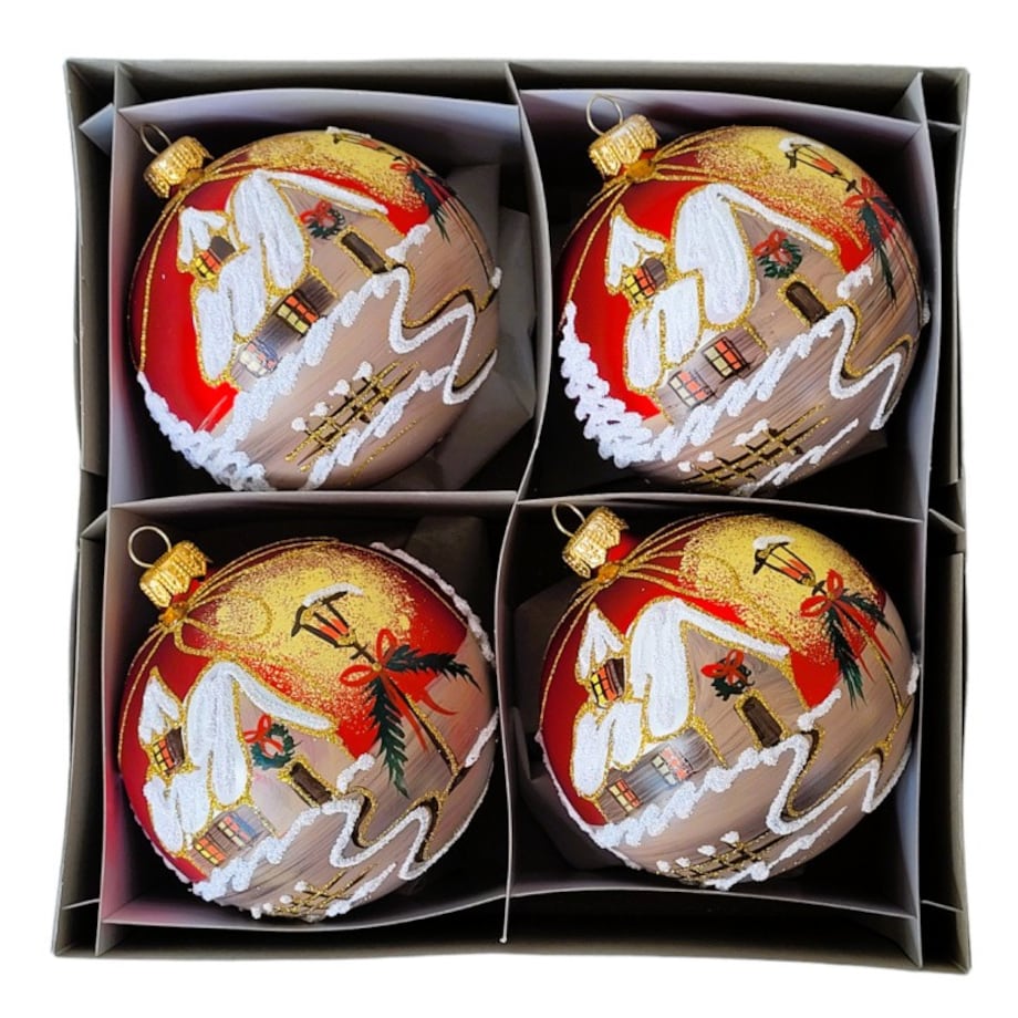 Bombka szklana 4 szt. IGLESIA Ø 120 mm