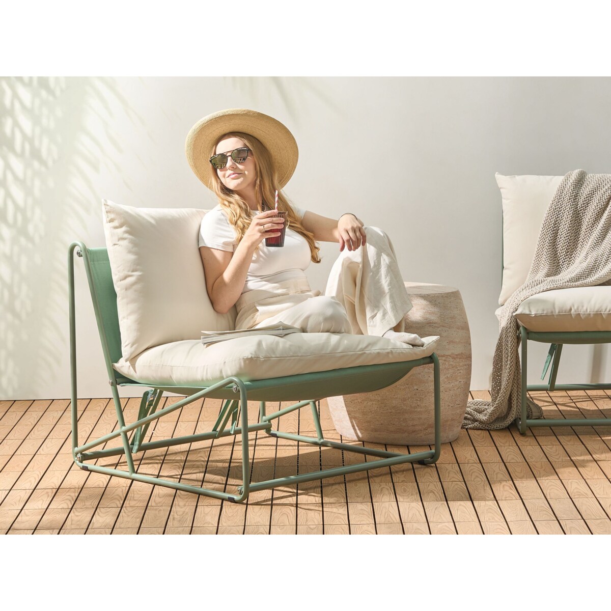 Zestaw ogrodowy dla 4 osób PICO Metal Zielony